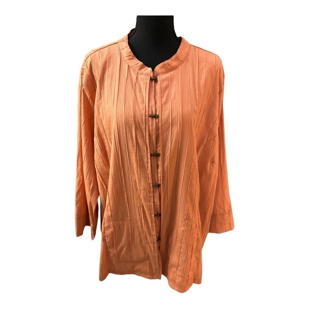 Citron Santa Monica Orange Bamboo Tunic Top 3X